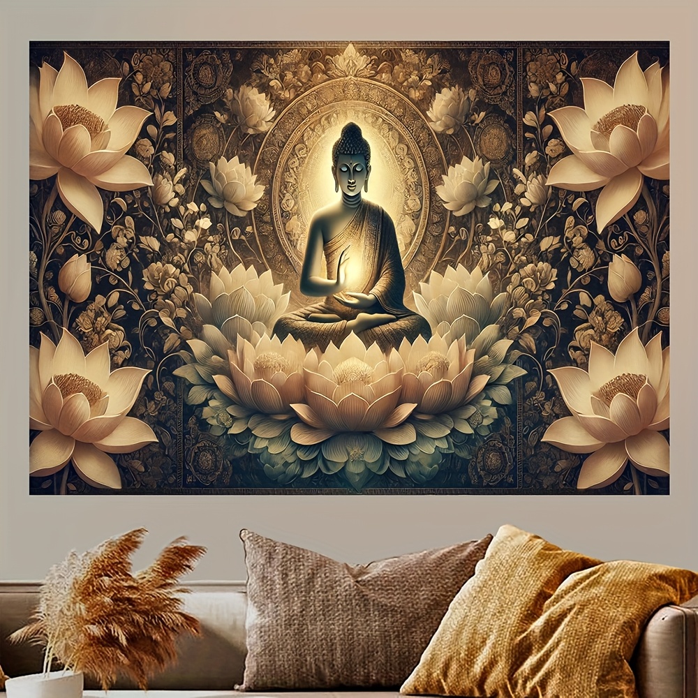 Interior Design Zen - Boeddha Lotusbloem Wandtapijt Zen Art Decor