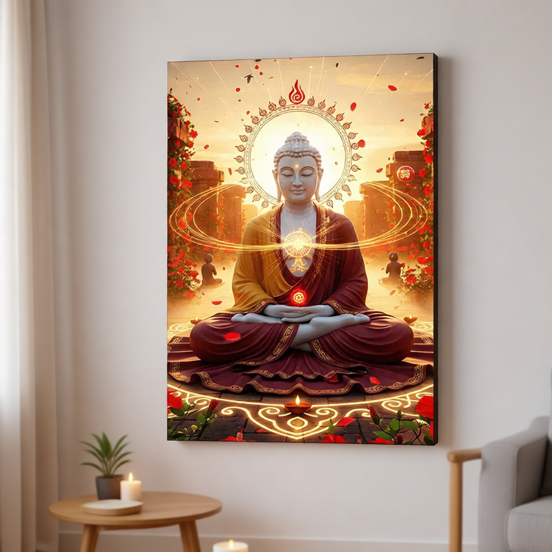 Interior Design Zen - Moderne Oosterse Boeddha wandkunst canvas schilderij,
