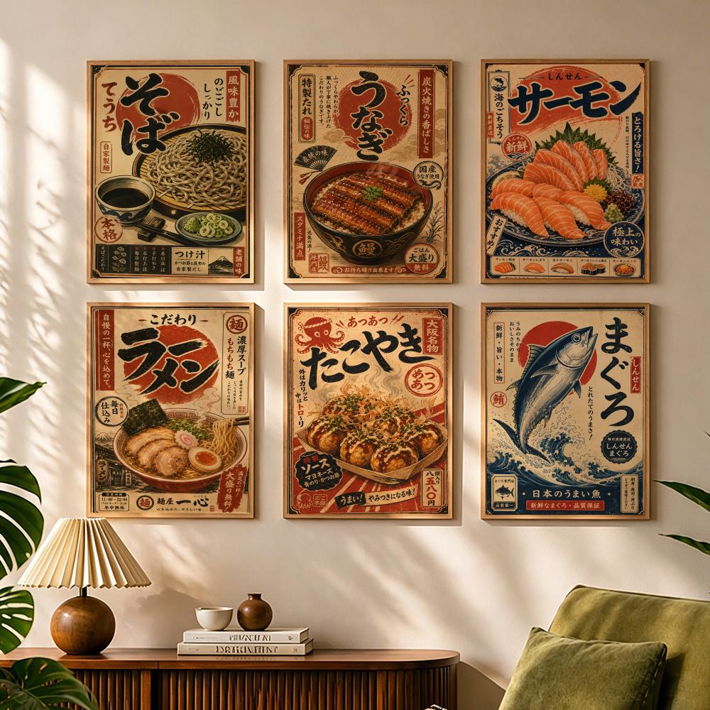 Interior Design Japan - Vintage Japanse vis sushi Lamian noedel
