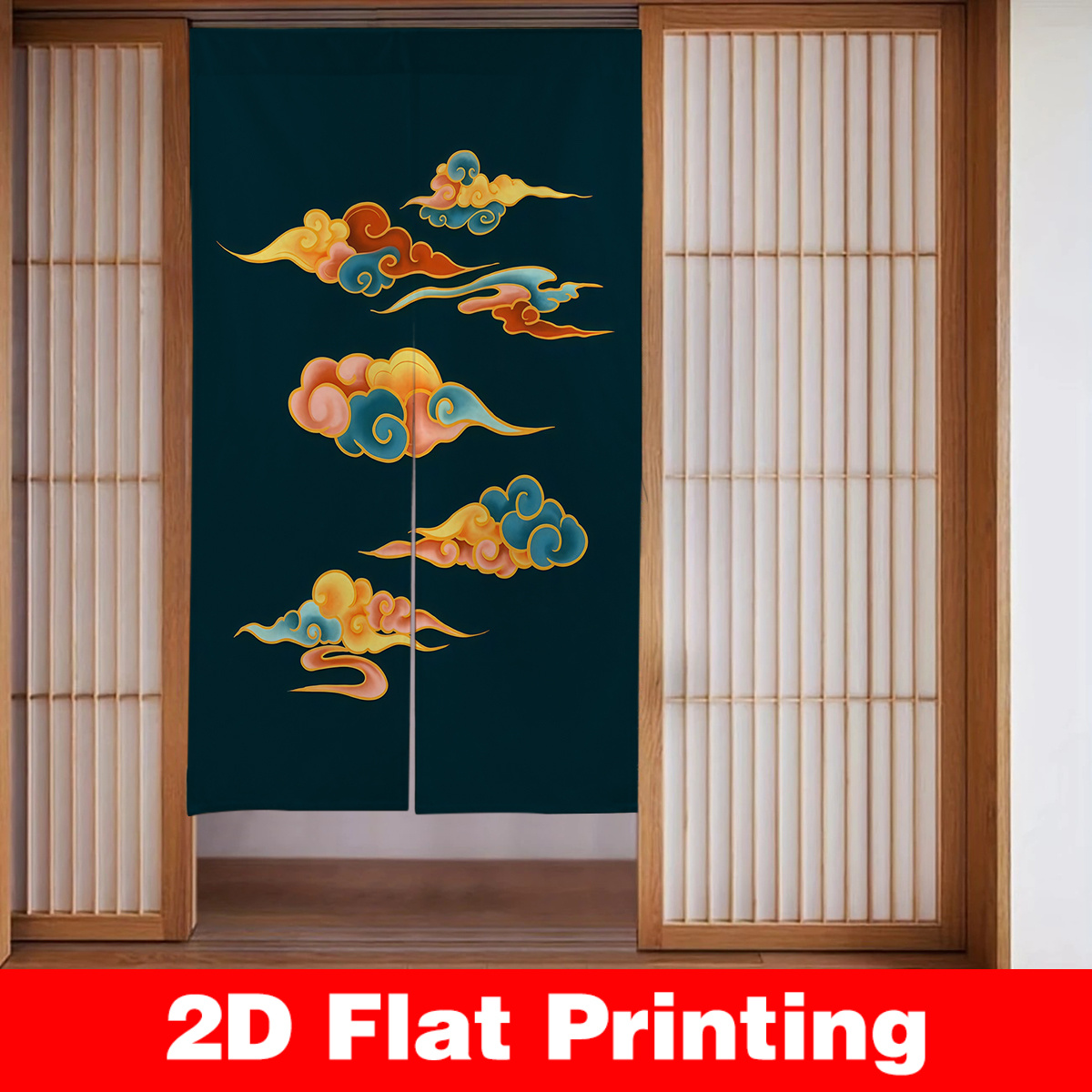 Interior Design Zen - Japanse deurgordijn schermverdeler kamerdecoratie oosterse wolkpatroon