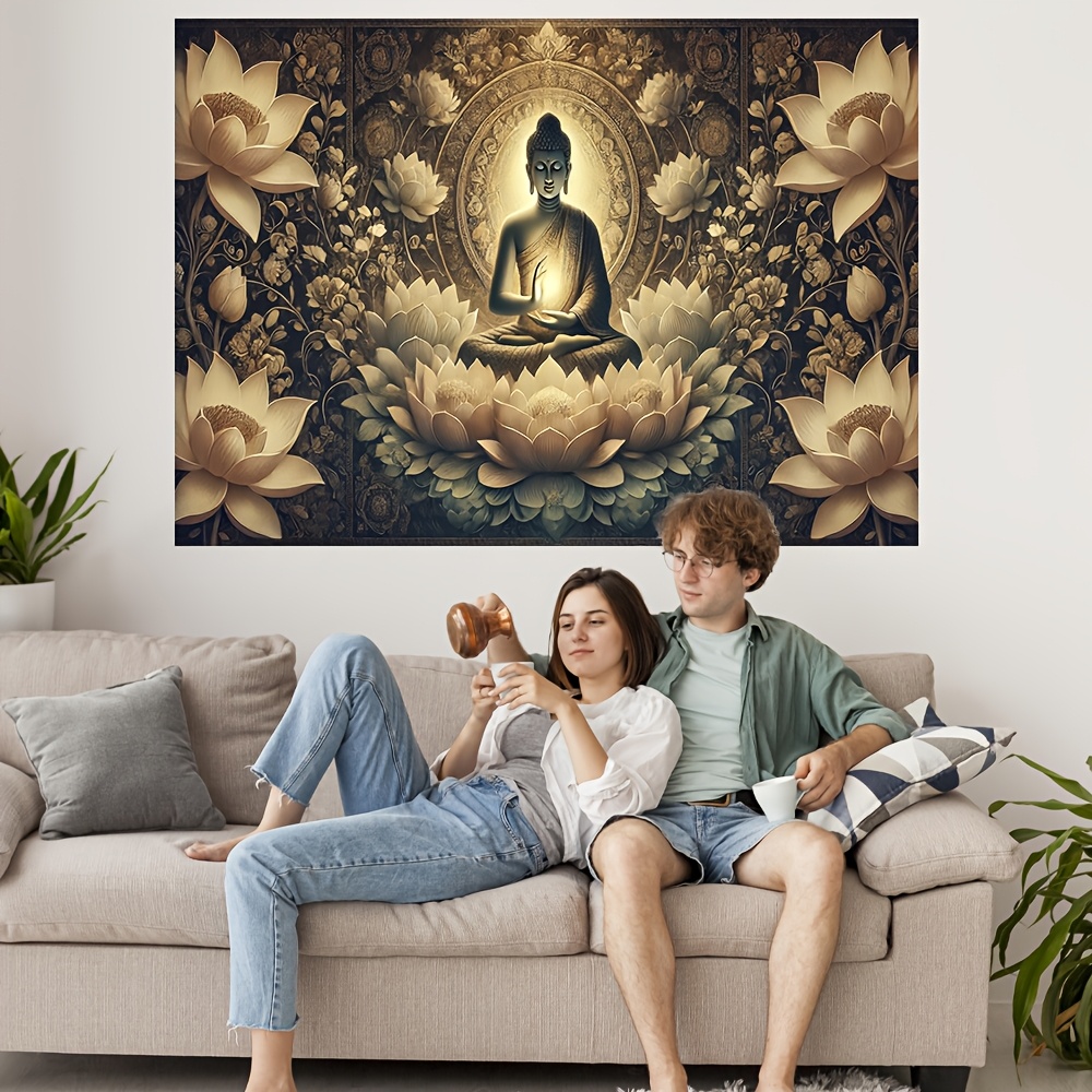 Boeddha Lotusbloem Wandtapijt  - Interior Design Zen recensie en prijs