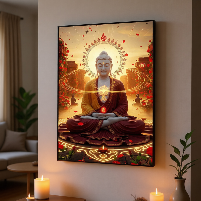 Moderne Oosterse Boeddha wandk - Interior Design Zen recensie en prijs