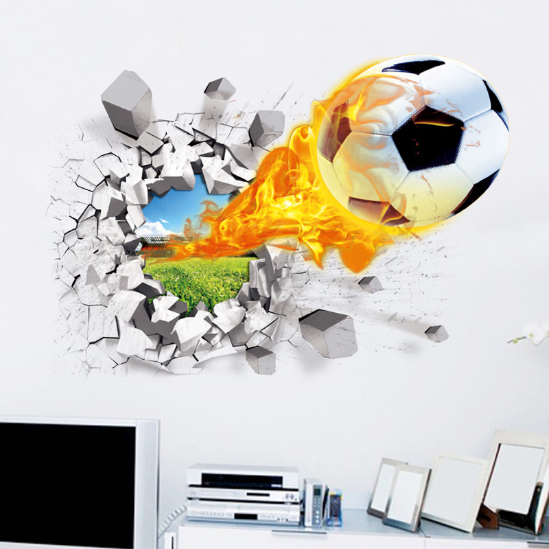 3D Voetbal Gebroken Muursticke - Interior Design Magazine recensie en prijs