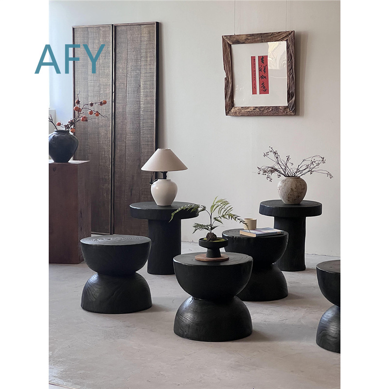 Gecarboniseerde houten kruk vo - Interior Design Zen recensie en prijs