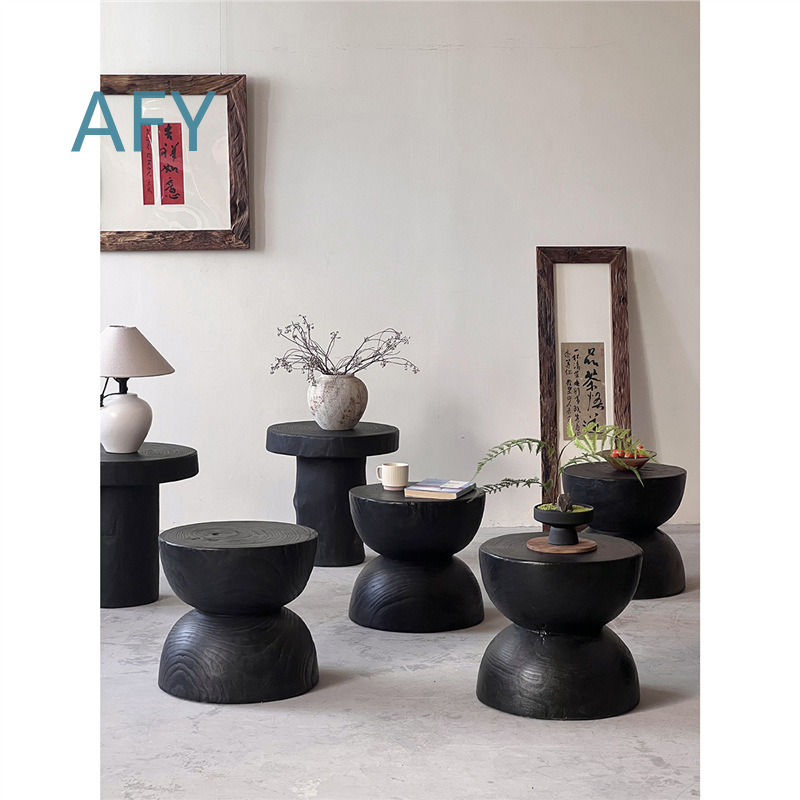 Gecarboniseerde houten kruk vo - Interior Design Zen recensie en prijs