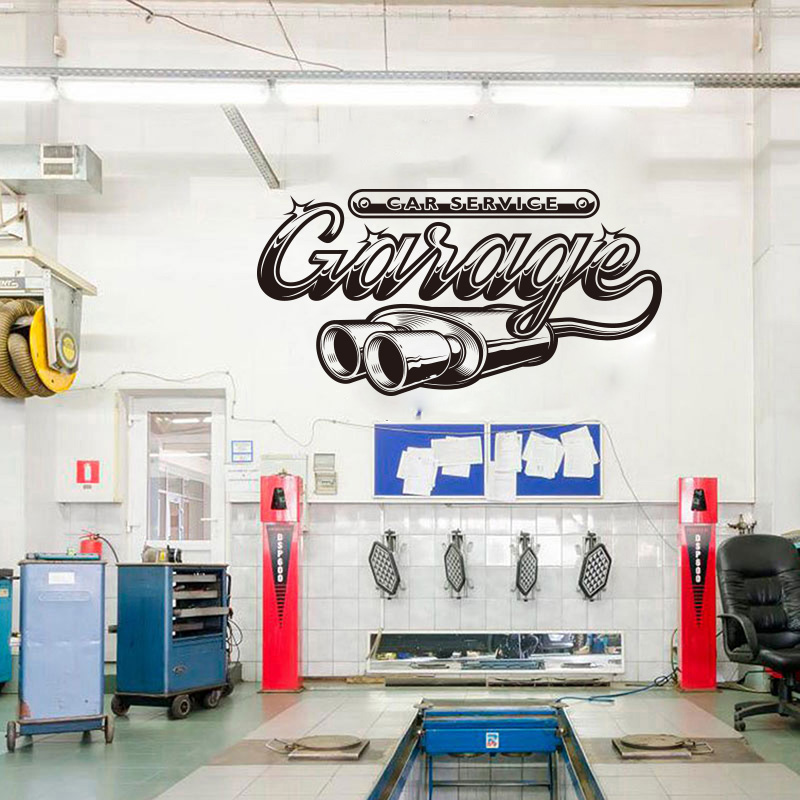 Retro Auto Service Garage Muur - Interior Design Magazine recensie en prijs